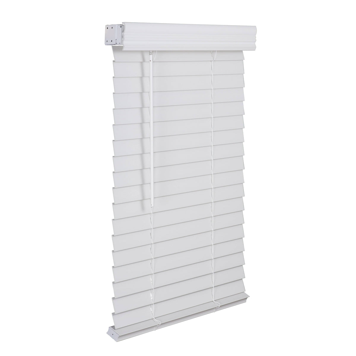 White Cordless Faux Wood Blind S401
