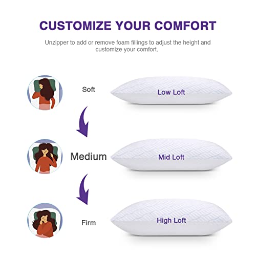 King Size Shredded Memory Foam Pillows Set of 2 F955362
