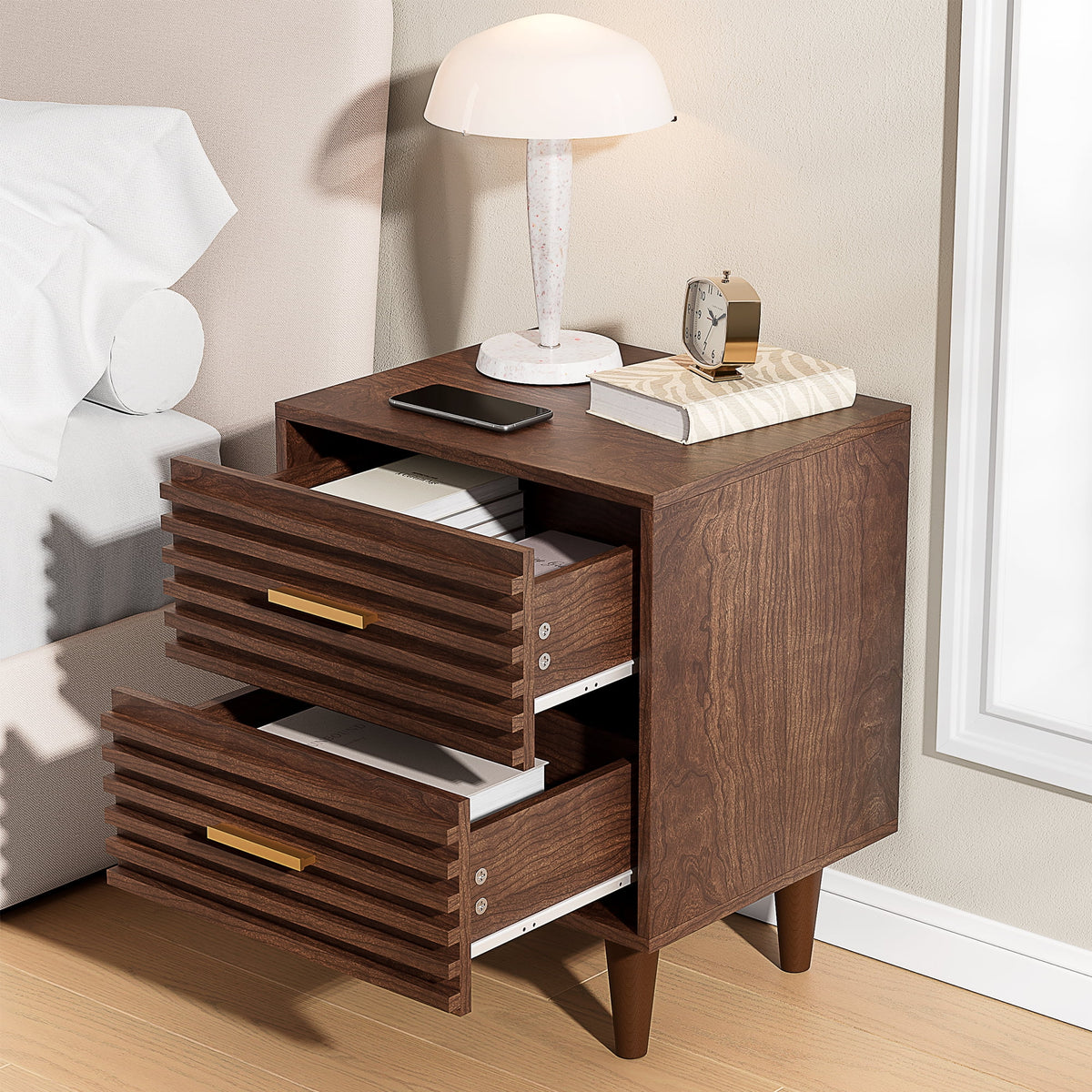 Set of 2 Nightstands with 2 Drawers K216601