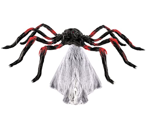 LED Red and Black Jumping Spider Animatronic 21 Inches U853059