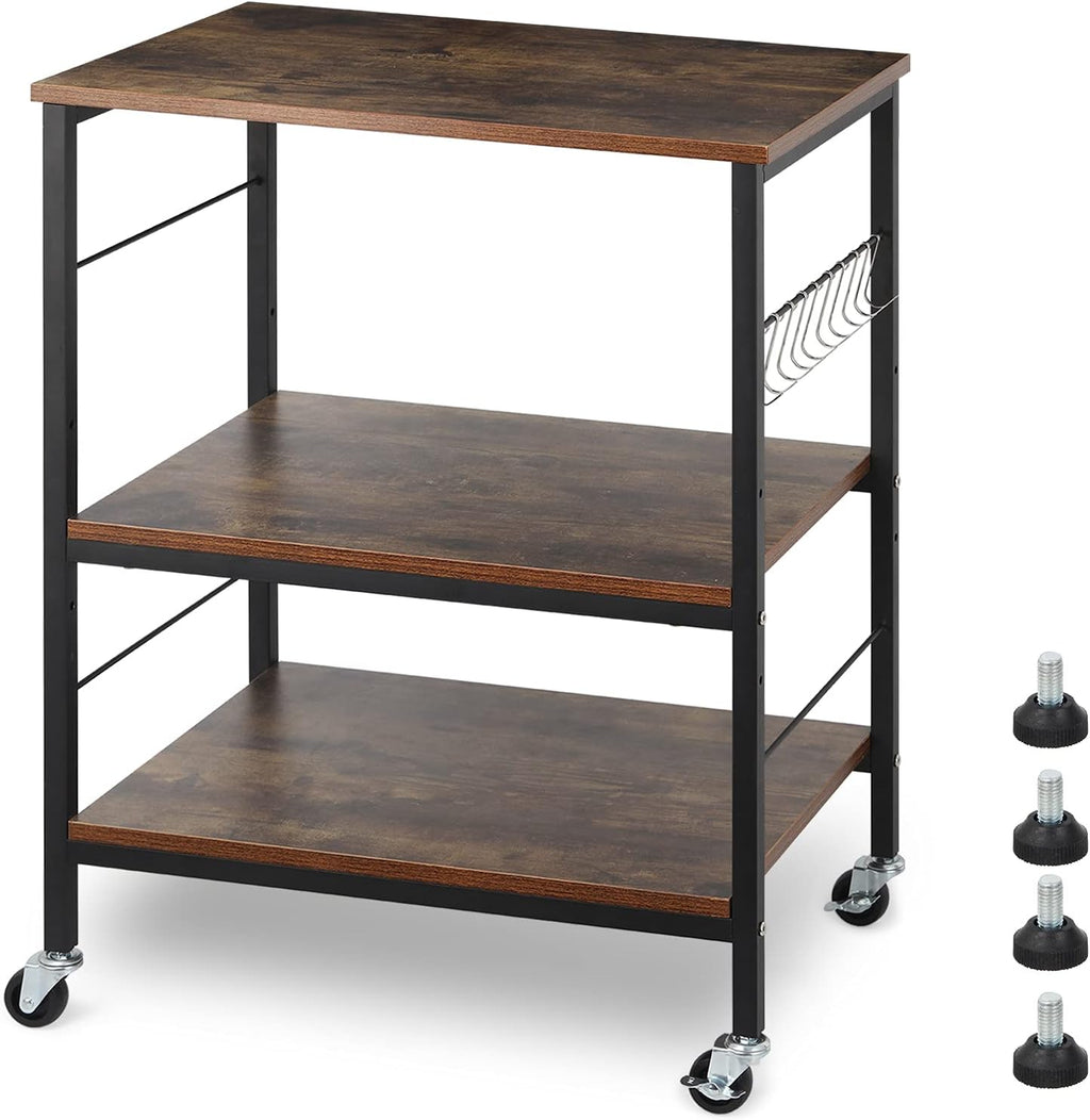 3 Tier Rolling Kitchen Cart with 10 Hooks W633184