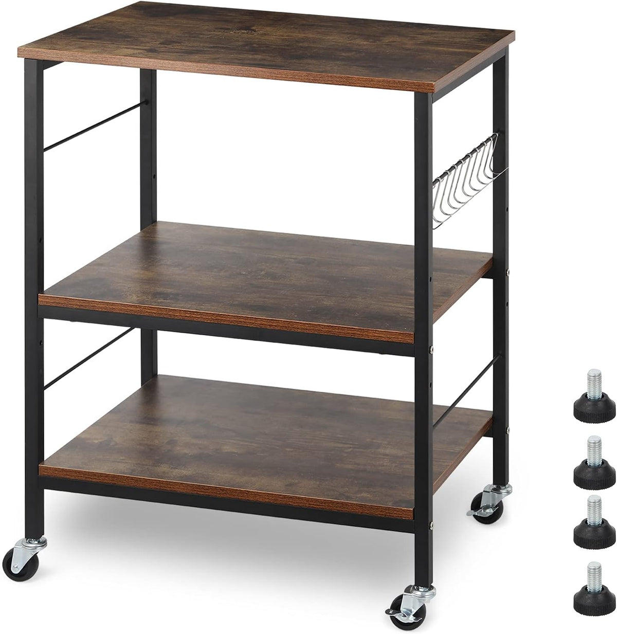 3 Tier Rolling Kitchen Cart with 10 Hooks W633184