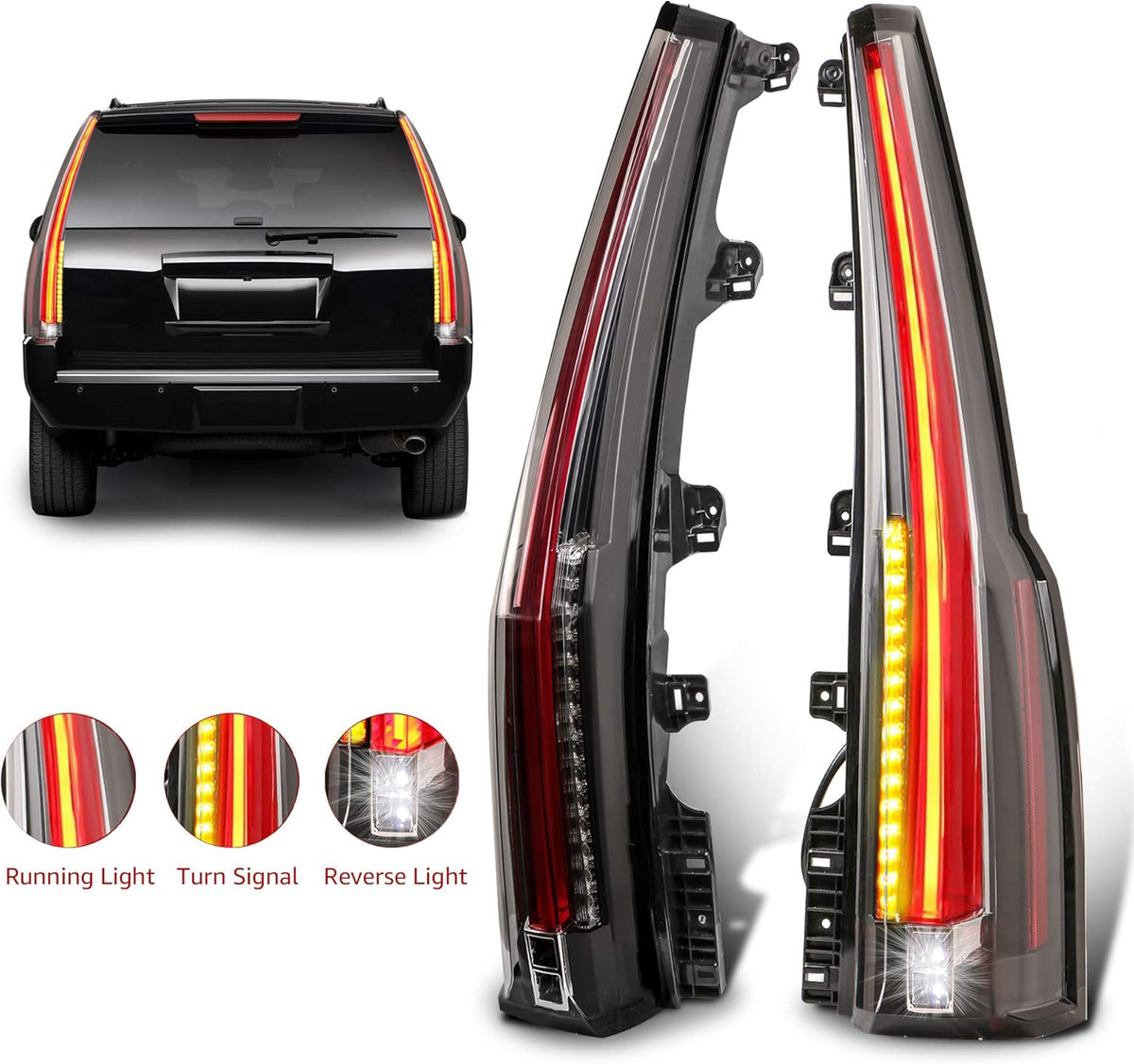 LED Tail Lights Rear Lamp Brake Set of 2 D61595