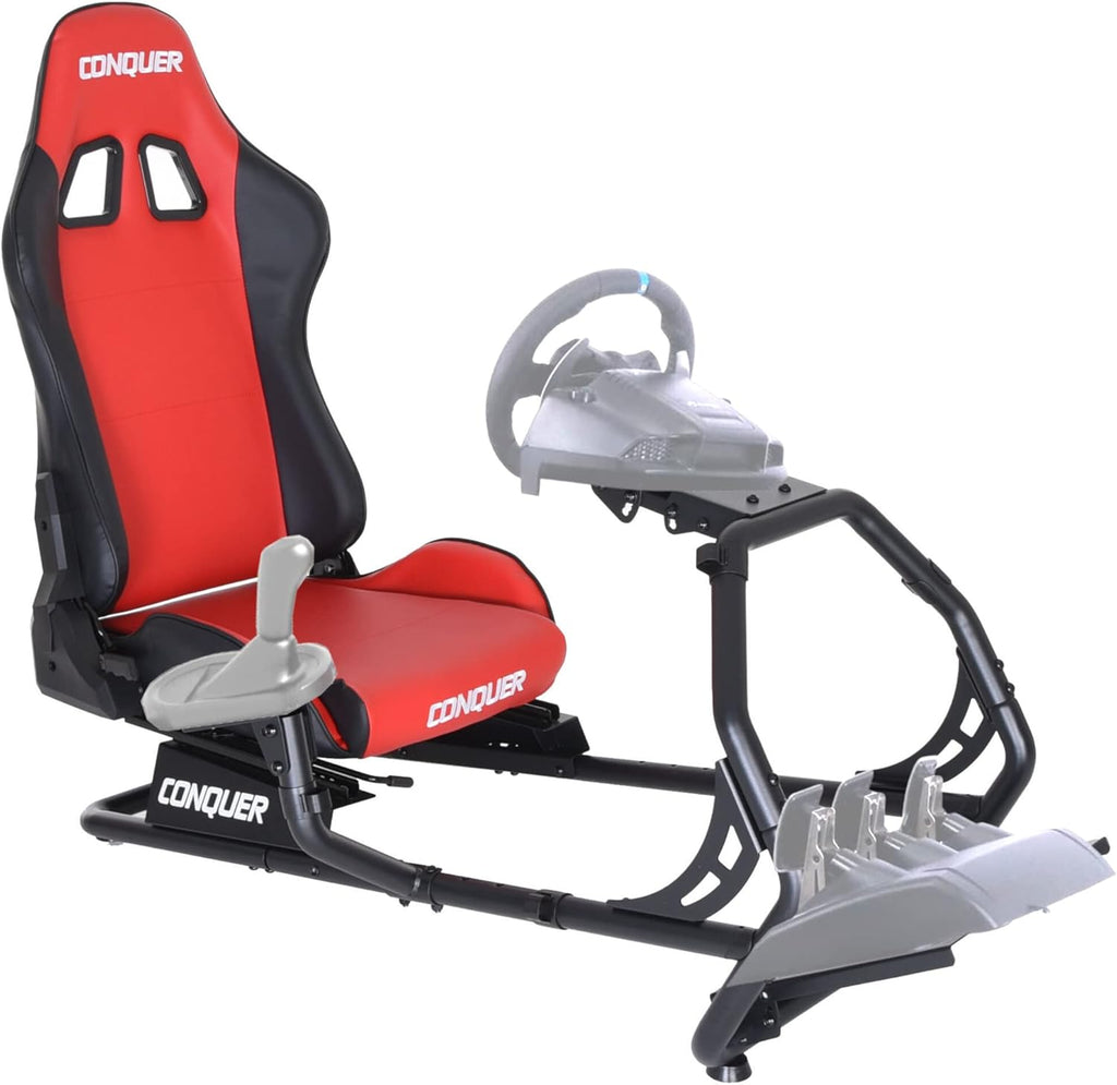 Reclinable Racing Simulator Cockpit with Gear Shifter Mount U516380