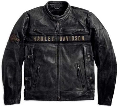 Black Leather Motorcycle Jacket N755
