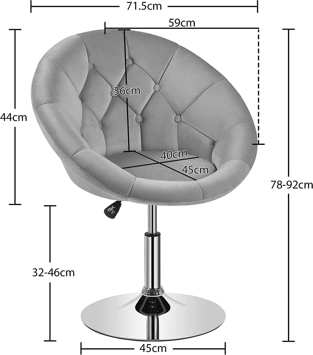 Velvet Tufted Swivel Accent Chair with Chrome Frame P936
