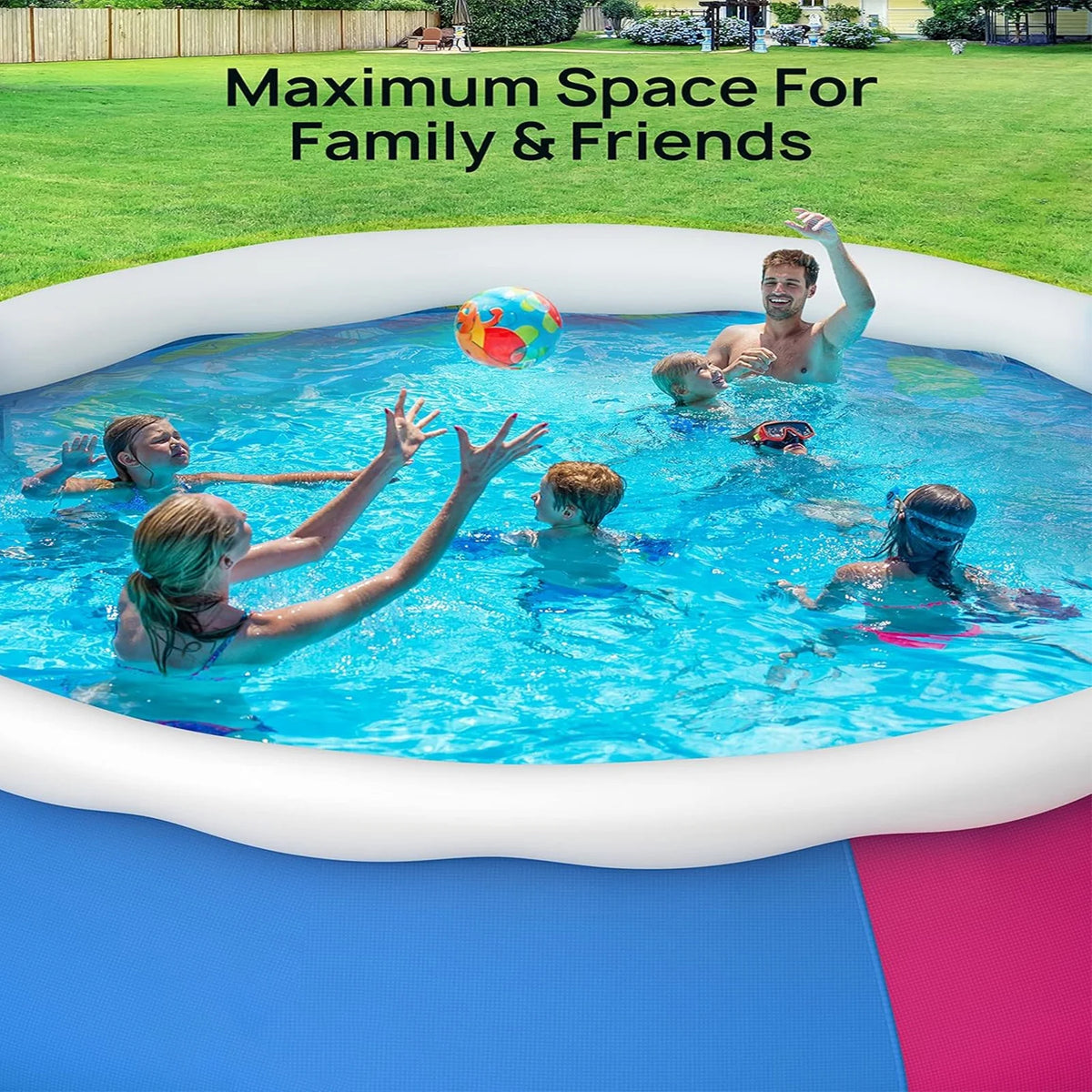15ft x 35in Round Inflatable Swimming Pool Set with Filter Pump and Cover T5626