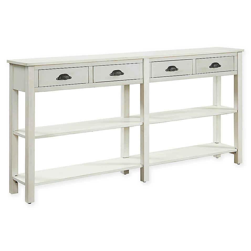 Cream Crackle Console Table U32658