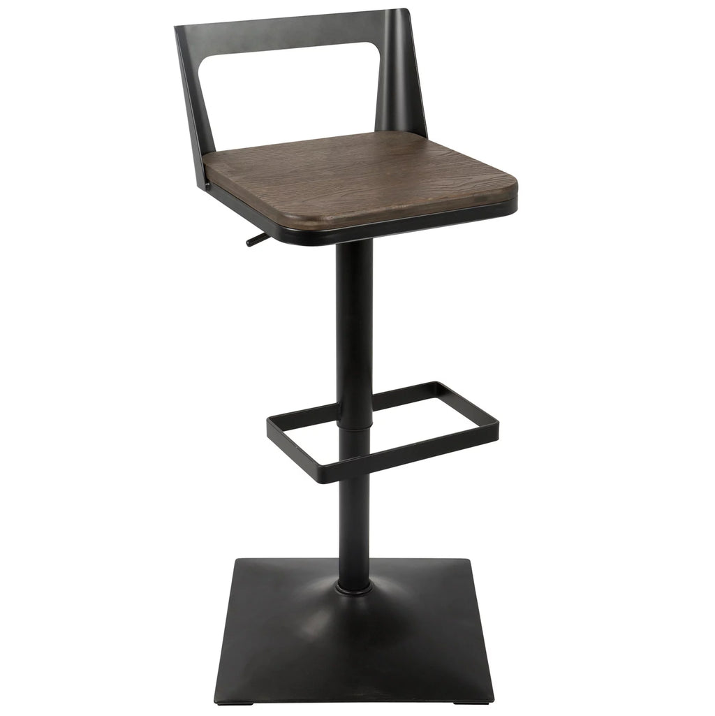 Adjustable Barstool in Black and Espresso B653