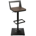 Adjustable Barstool in Black and Espresso B653