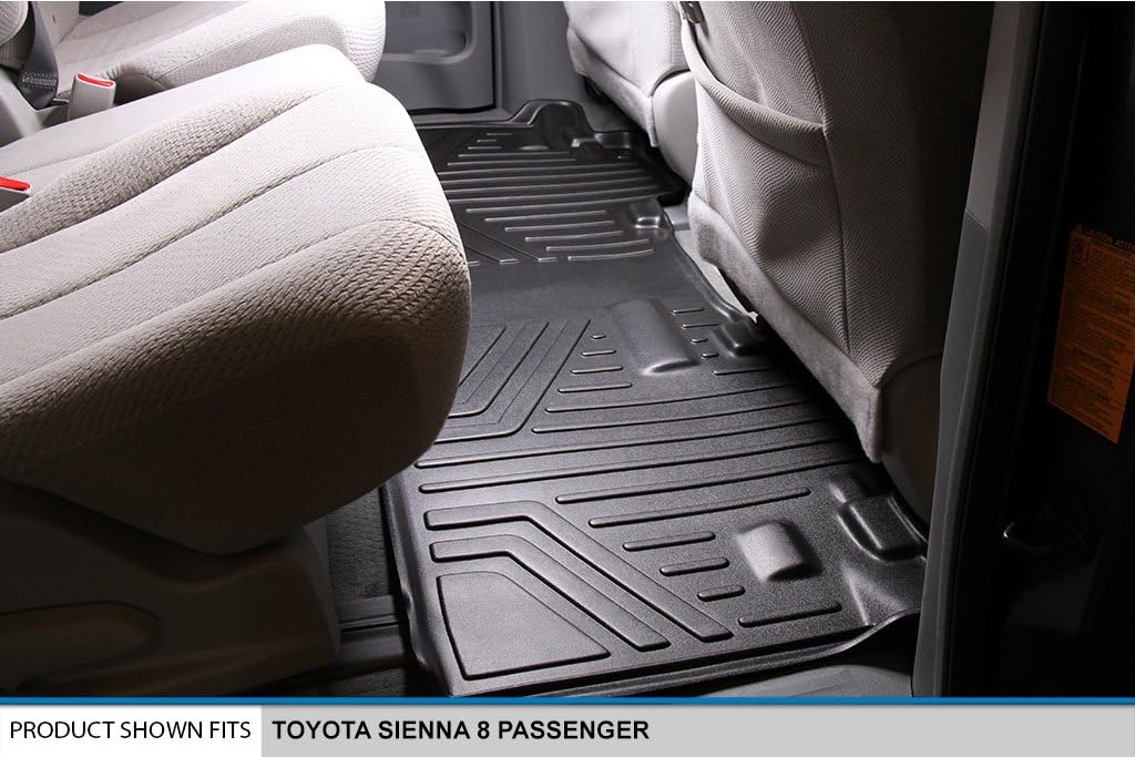 Black Custom Floor Mats 3 Rows and Cargo Liner Set A1260