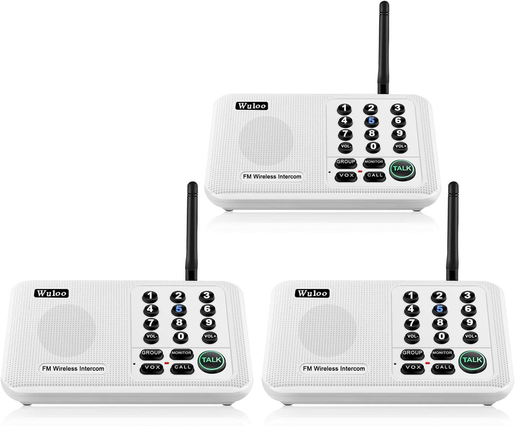 Wireless Intercom System, 3 Packs, Black Y83332