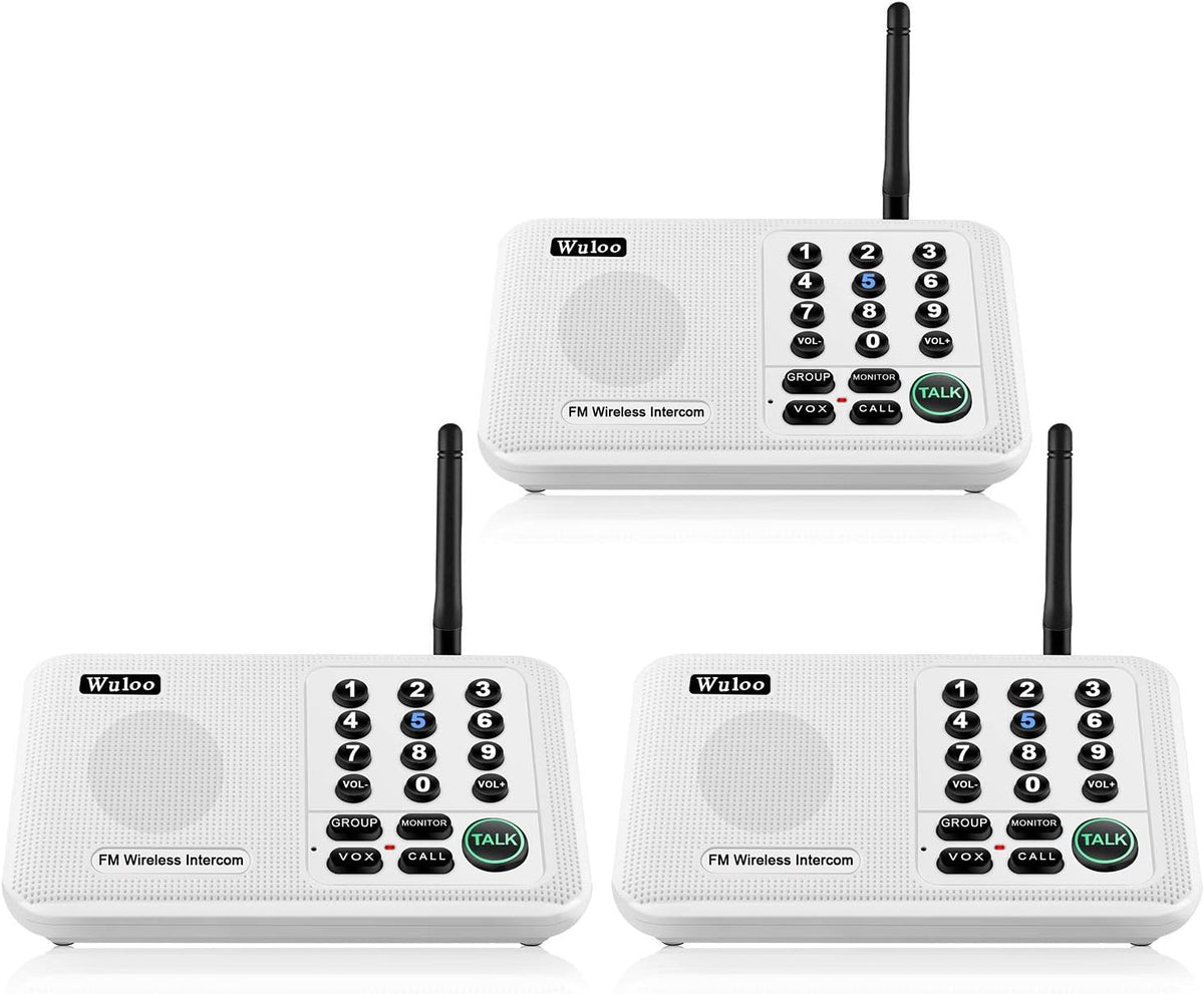 Wireless Intercom System, 3 Packs, Black Y83332