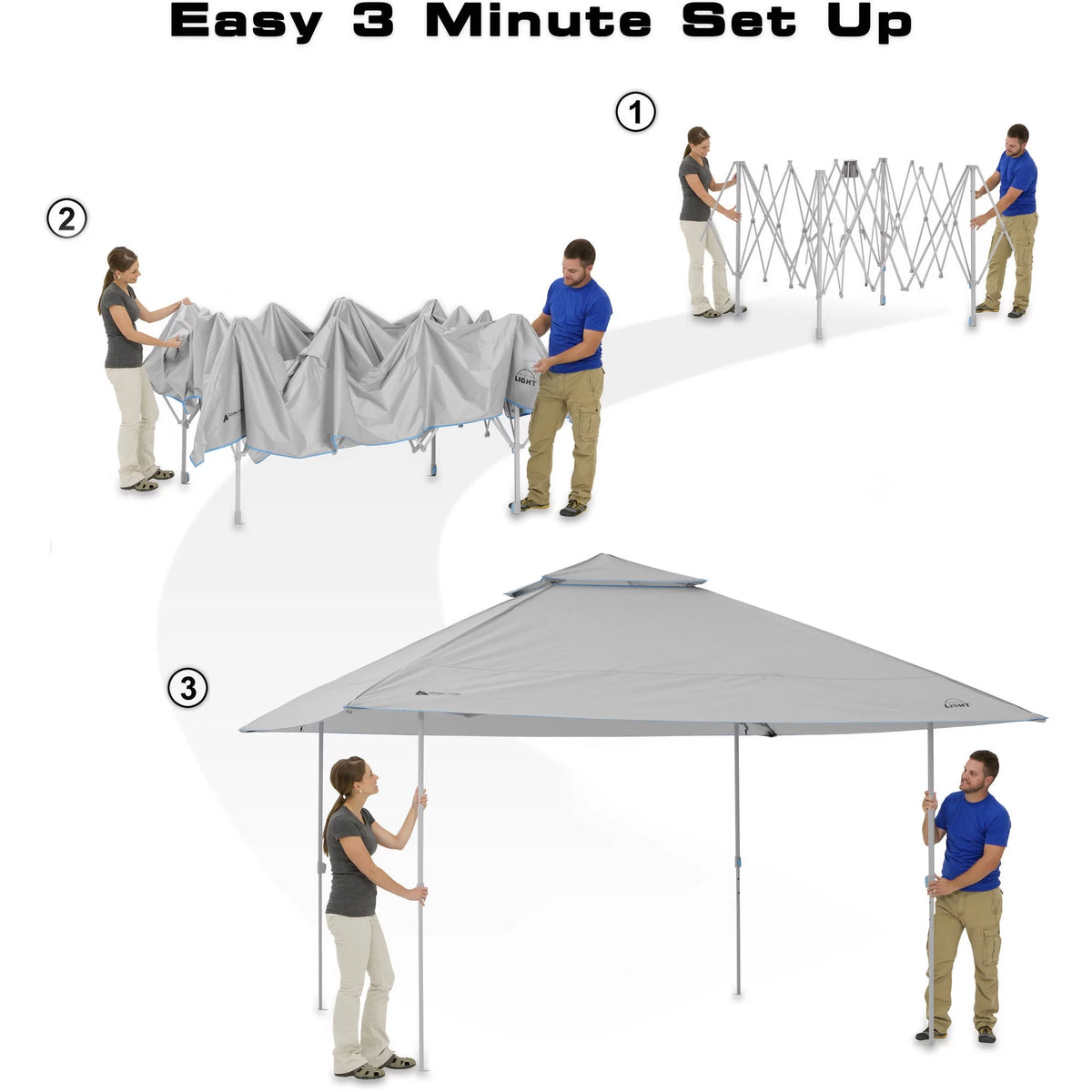 13'x13' Lighted Instant Canopy with Roof Vents H291