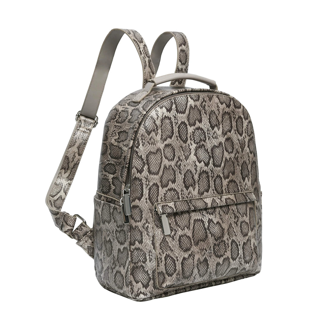 Grey Snake PU Vegan Leather Backpack Bag G382240