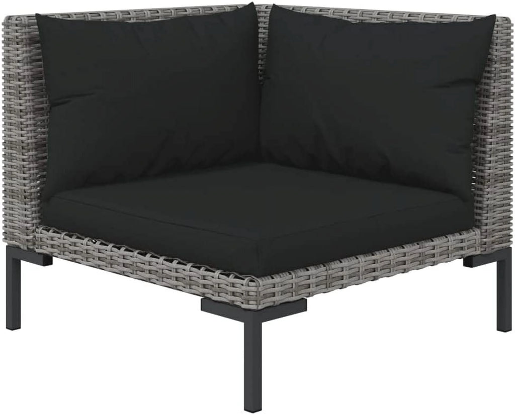 12 Piece Patio Lounge Set with Cushions Poly Rattan Dark Gray D47550