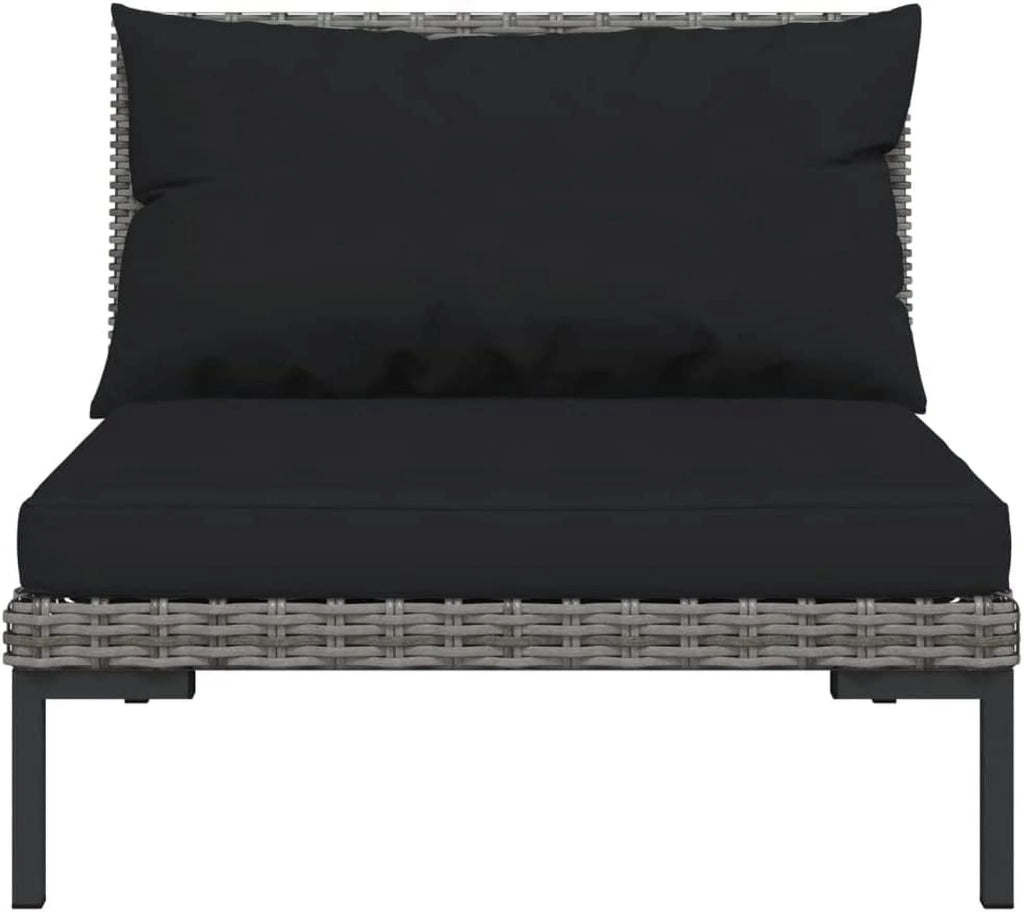 12 Piece Patio Lounge Set with Cushions Poly Rattan Dark Gray D47550