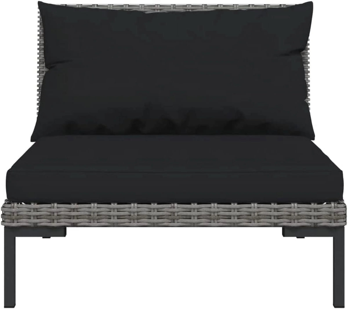12 Piece Patio Lounge Set with Cushions Poly Rattan Dark Gray D47550