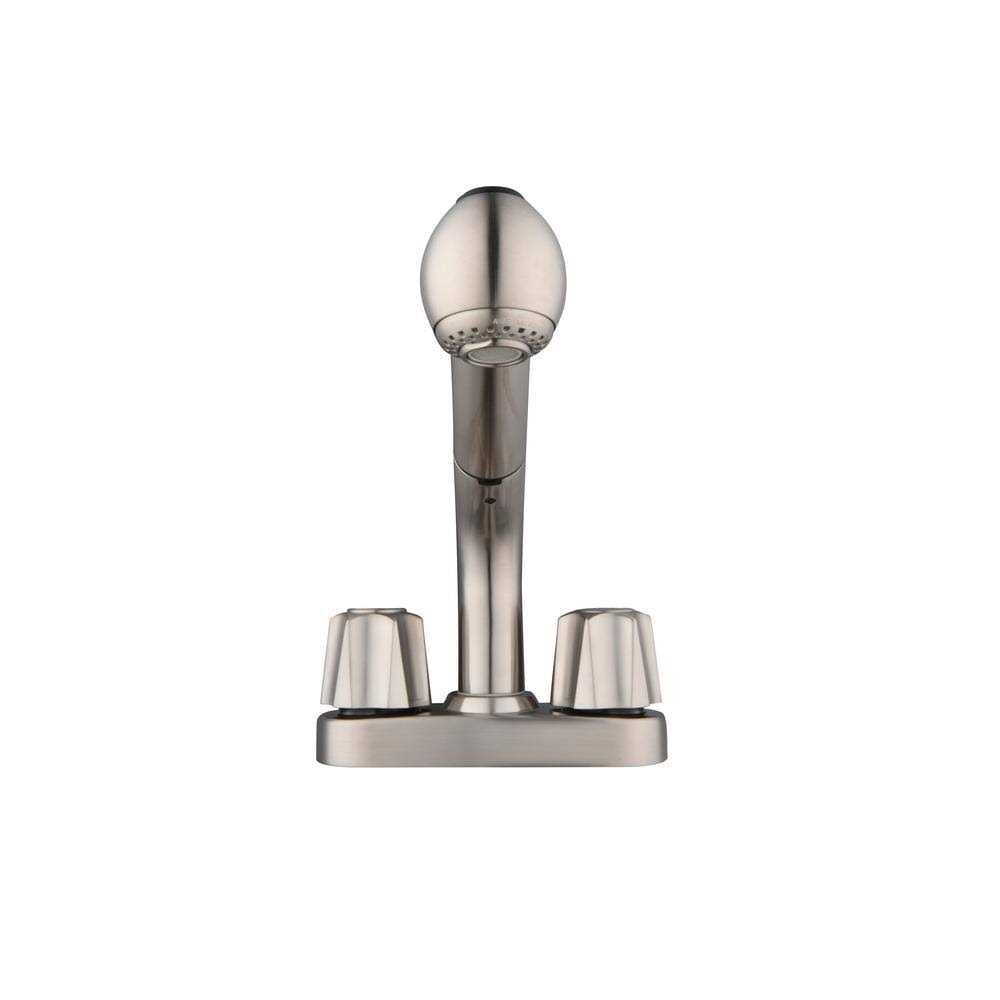2-Handle Centerset Pull-Out Laundry Faucet in Stainless Steel B45641
