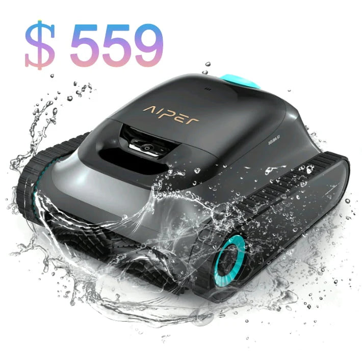 Cordless Robotic Pool Vacuum Cleaner with Wall Climbing W154302