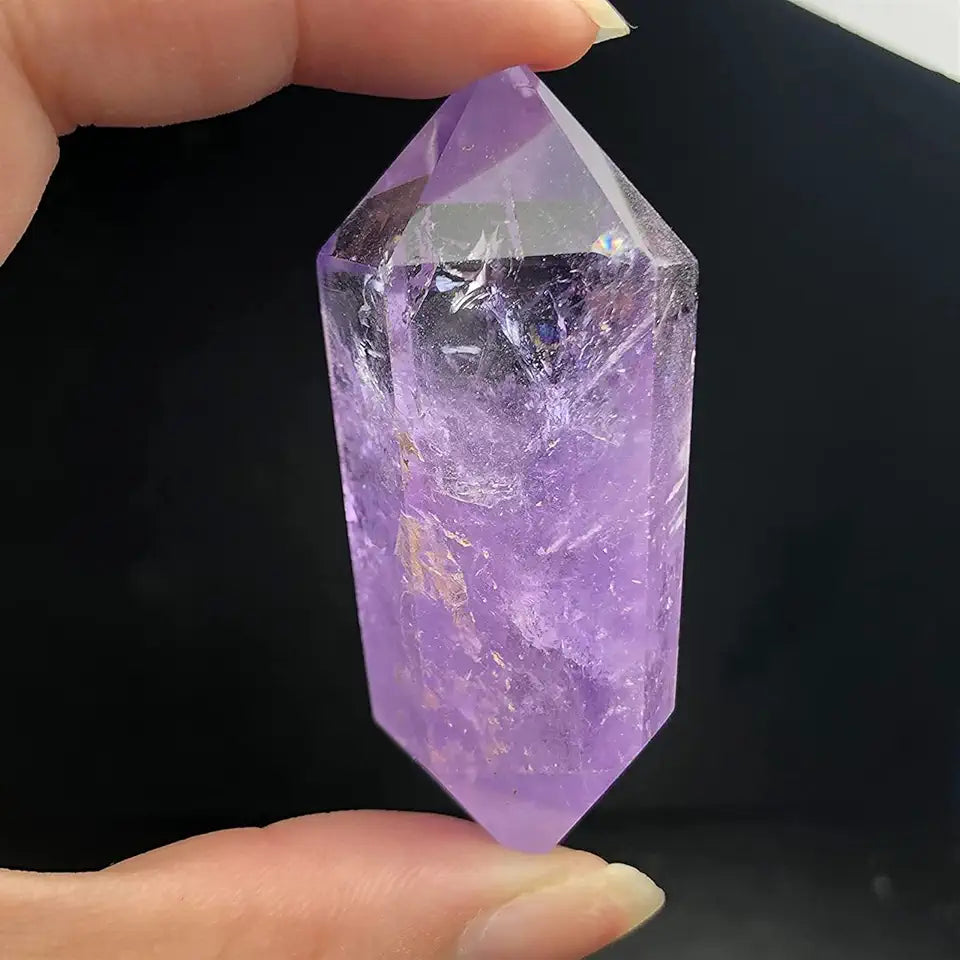 Amethyst Rough Stone Natural Quartz Crystal Wand Point Gemstones I304