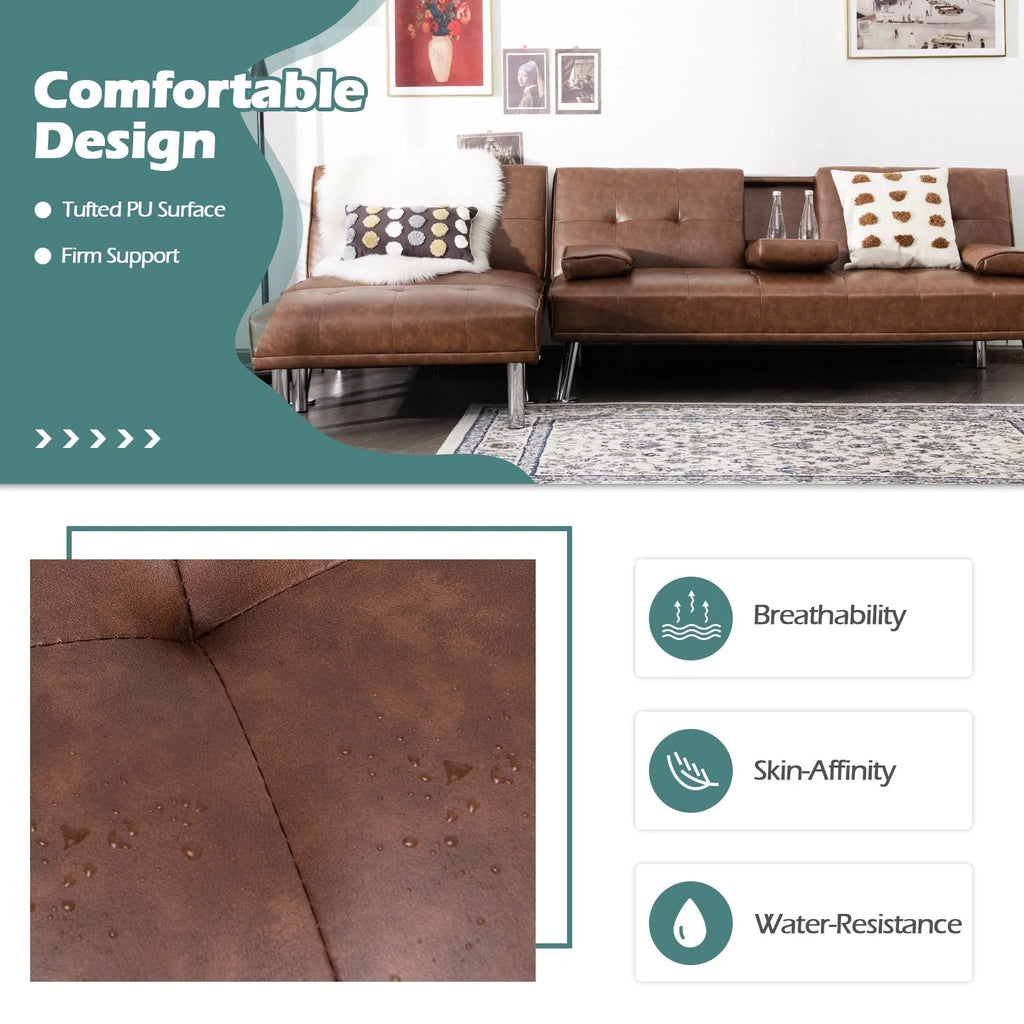 Brown 3-Piece Sectional Sofa Set E430558