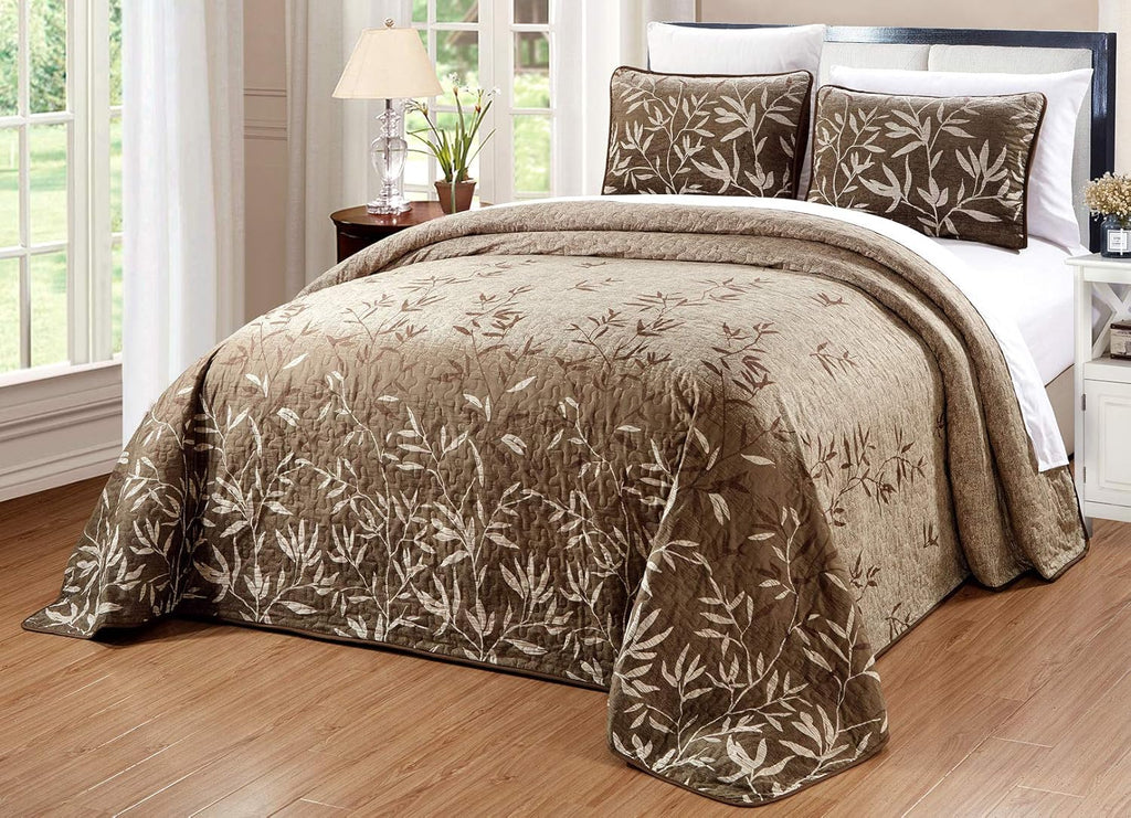 Terracotta Red Grey Black Medallion Oversize Cal King Size Quilt Set B846