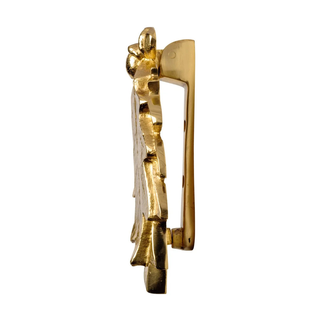 6" Solid Brass Oak Leaf Shaped Door Knocker R450