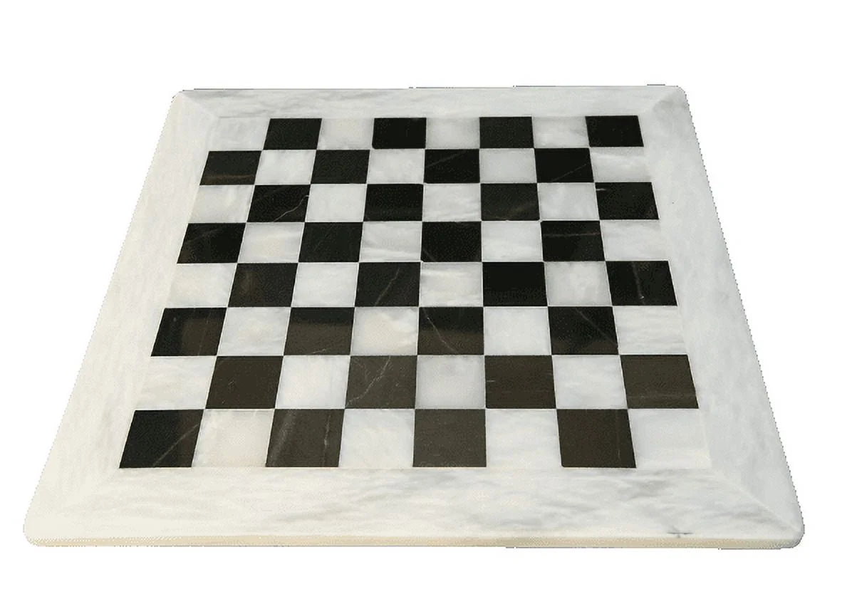 15 Inches Handmade White and Black Weighted Marble Chess Game Set G9220