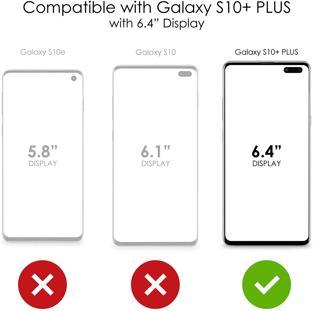 Clear Shockproof Hybrid Case for Samsung Galaxy S10+ with Tempered Glass Screen Protector D9915