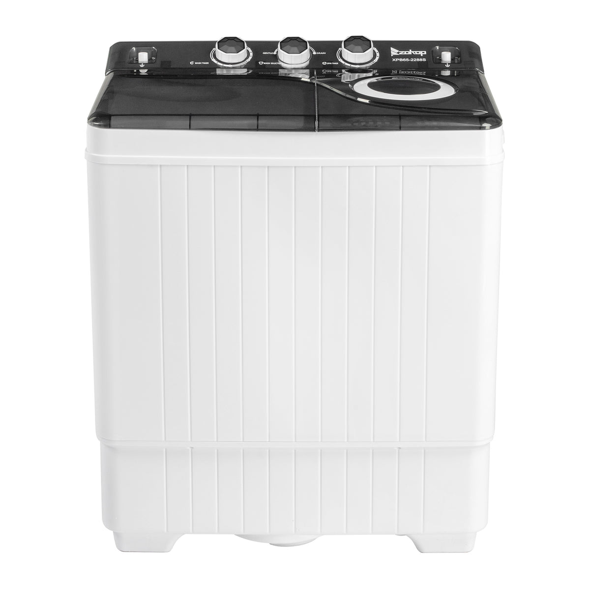 Semi-automatic Twin Tub Washing Machine with Built-in Drain Pump, White&Black S817
