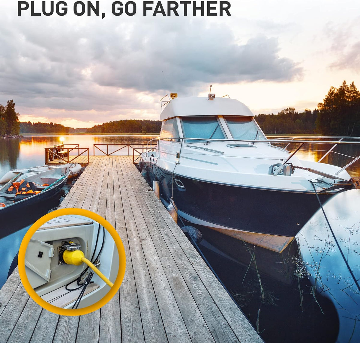 Boat Shore Power Cord Extension 25FT 50 Amp 3 Prong Male to Female STW6/3 Cable S40857