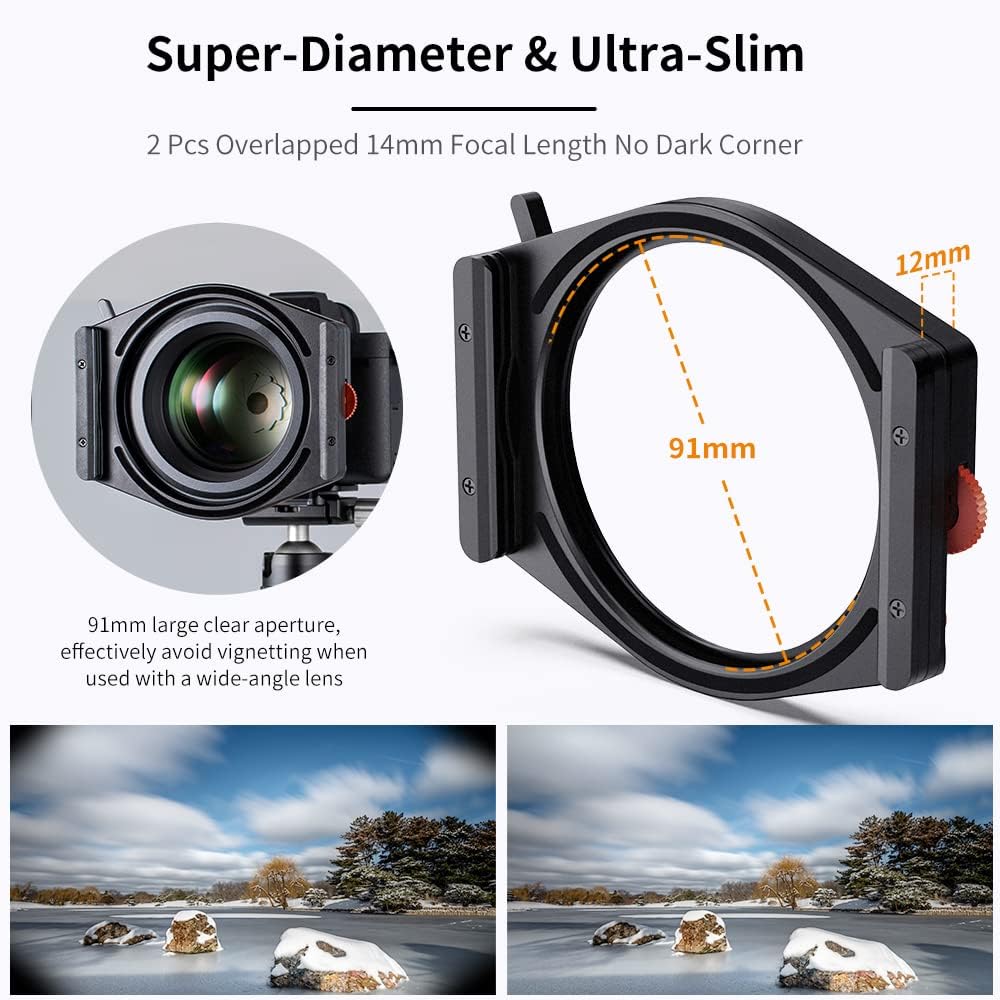 Square Filter Holder System Kit with 95mm Circular Polarizer, Square GND8 Filter, ND1000, and 4 Filter Adapter Rings S1725