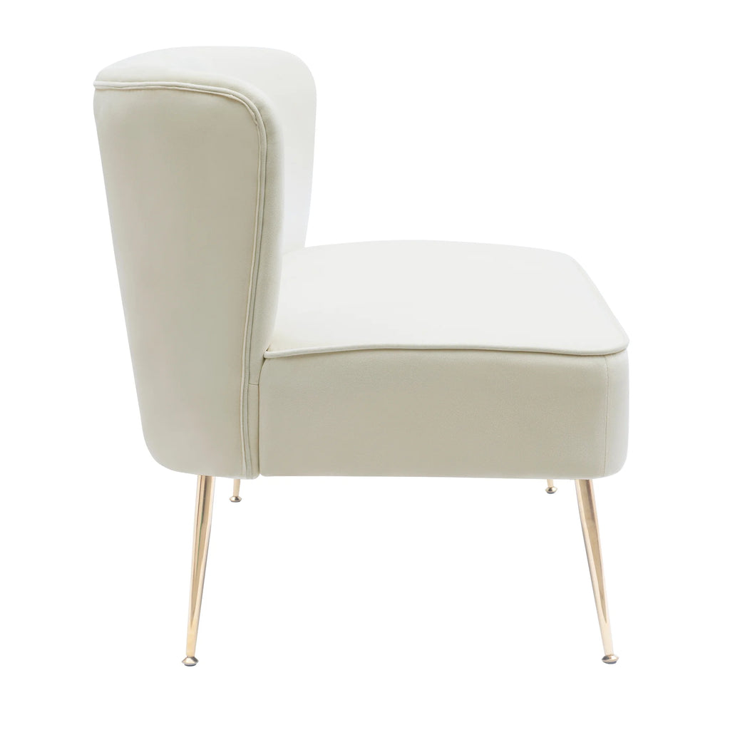 46" Wide Ivory Velvet Upholstered Love Seat Sofa Q2020