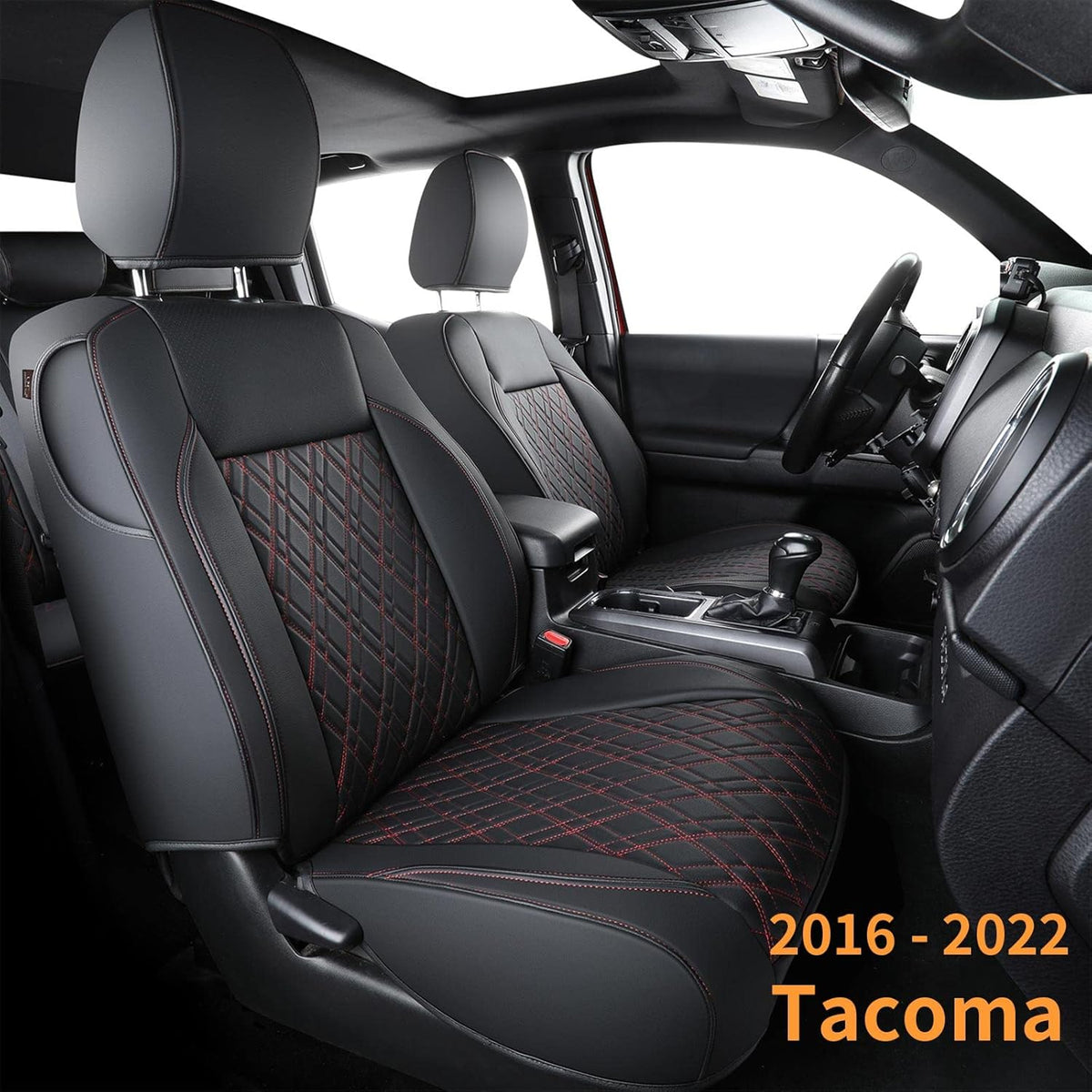 Black & Red Water Proof Faux Leather Seat Covers O191203