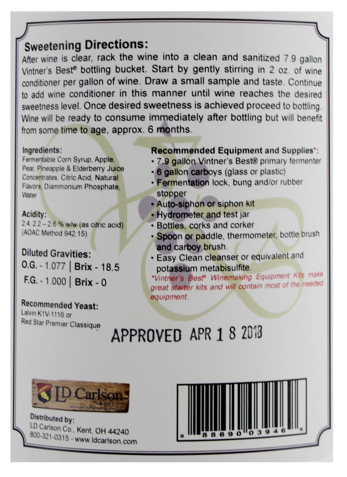 128 oz Sangria Fruit Wine Base E762755