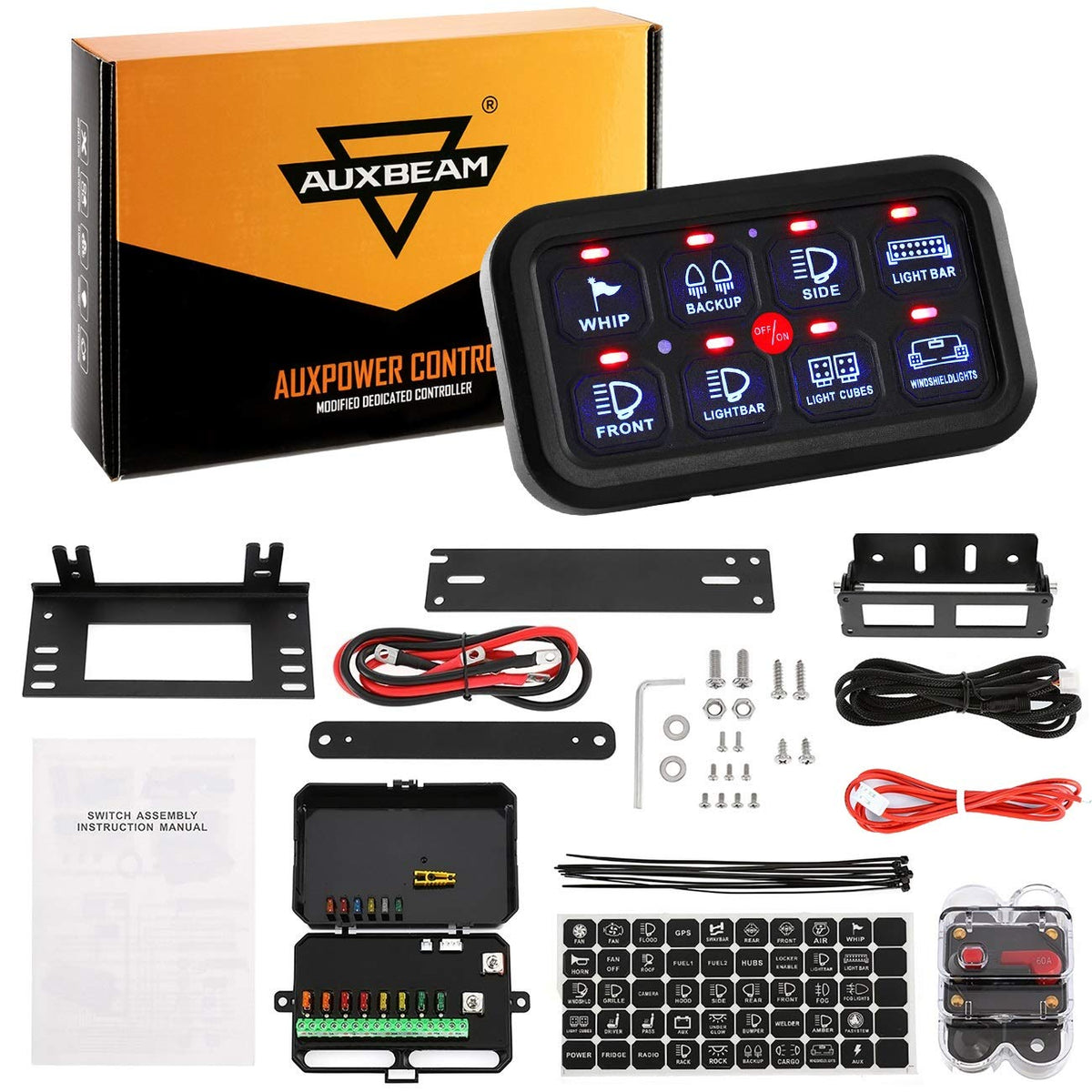 8 Gang Switch Panel Automatic Dimmable LED Touch Control Panel Box K506