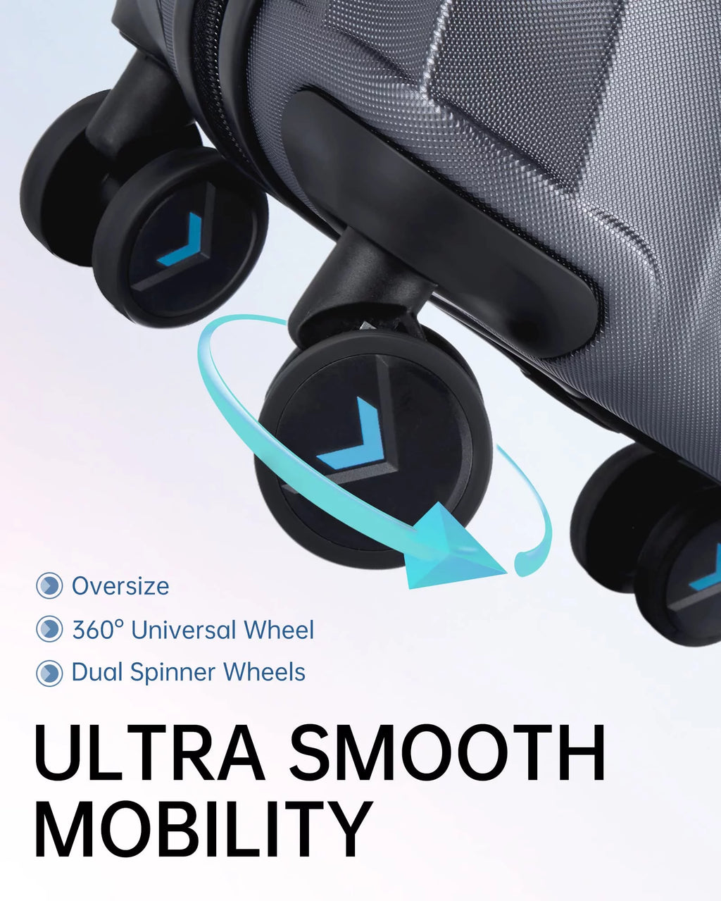 2 Piece Hardside Carry On Luggage Set with Spinner Wheels & TSA Lock P6337
