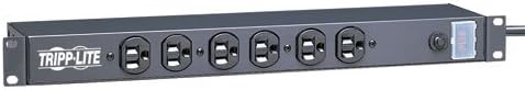 6 Outlet Rackmount PDU Power Strip, 1U, 15A, 15ft Cord, Pack of 2 E89837