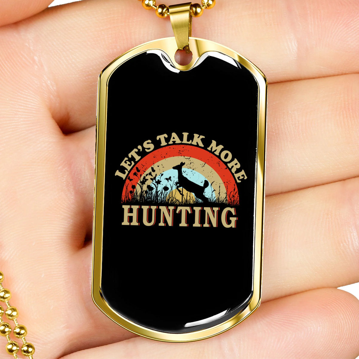 Stainless Steel or 18k Gold Dog Tag Necklace R397