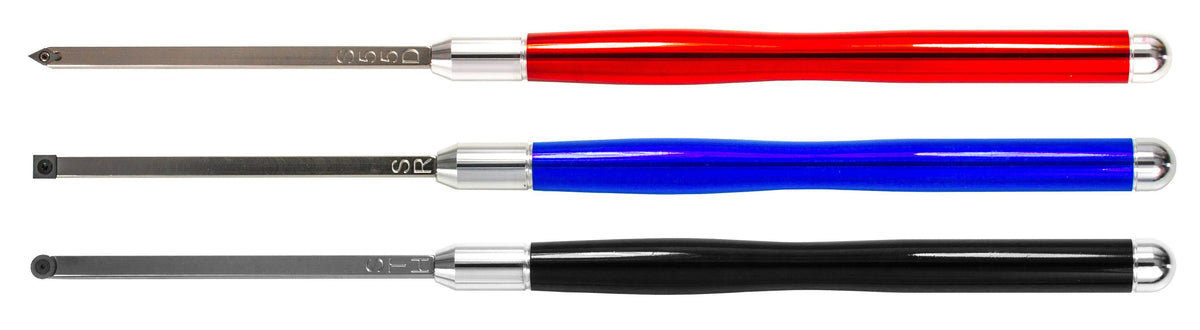 Carbide Lathe Tool Set of 3 with Color Coded Handles Square Q4606
