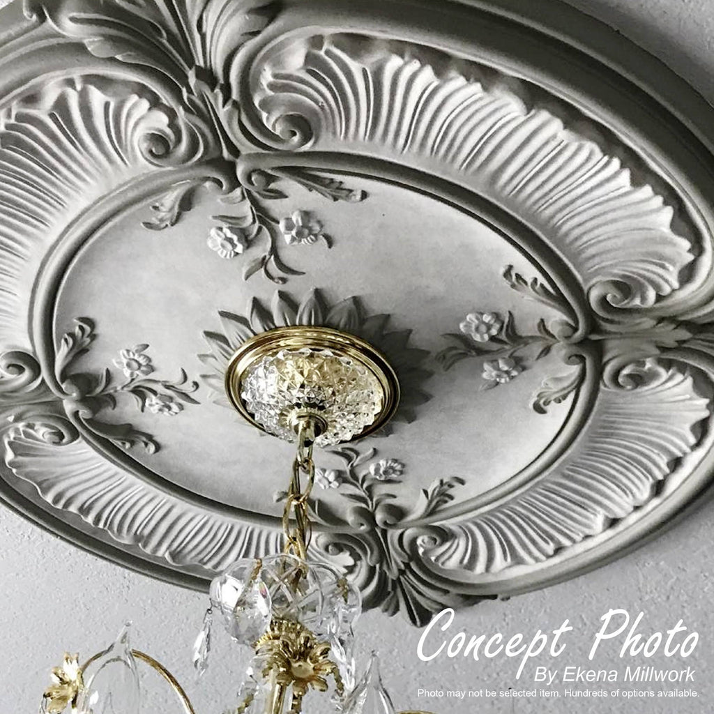 15 3/4 inch x 1 7/8 inch Ceiling Medallion Hand-Painted Pewter Z80150