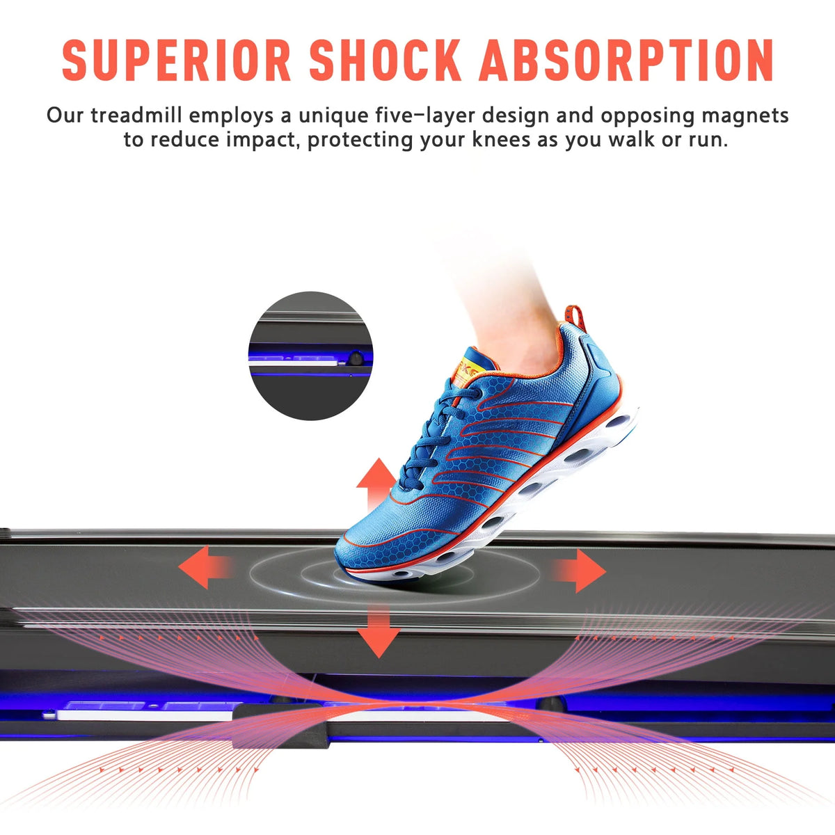 3HP Folding Treadmill with Bluetooth Speaker J688