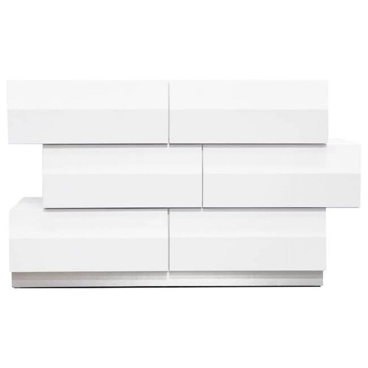 White 6 Drawer Poplar Wood Dresser F174