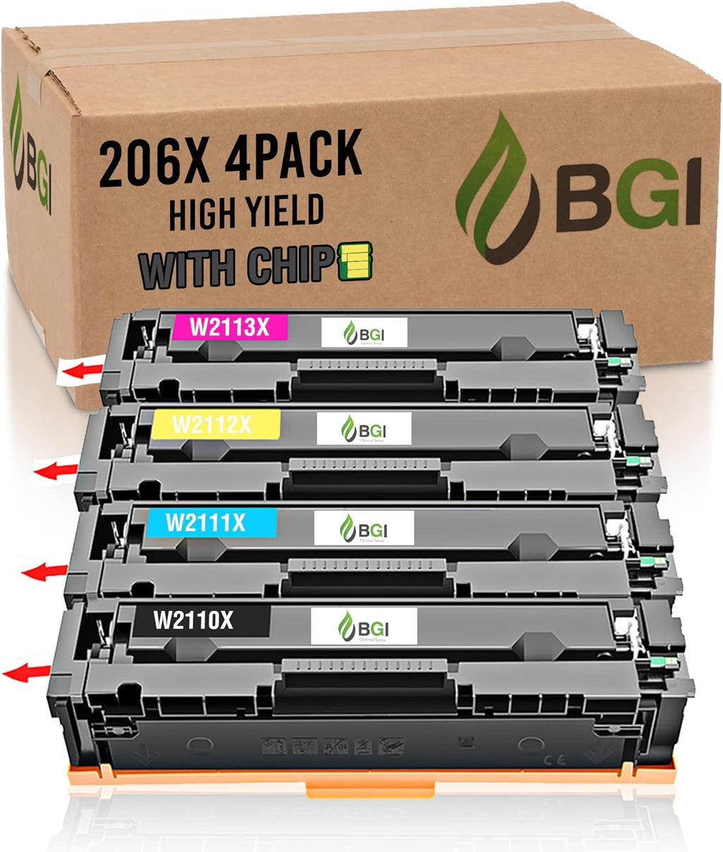 Remanufactured Toner 4-Pack High Yield for HP 206X W2110X U249