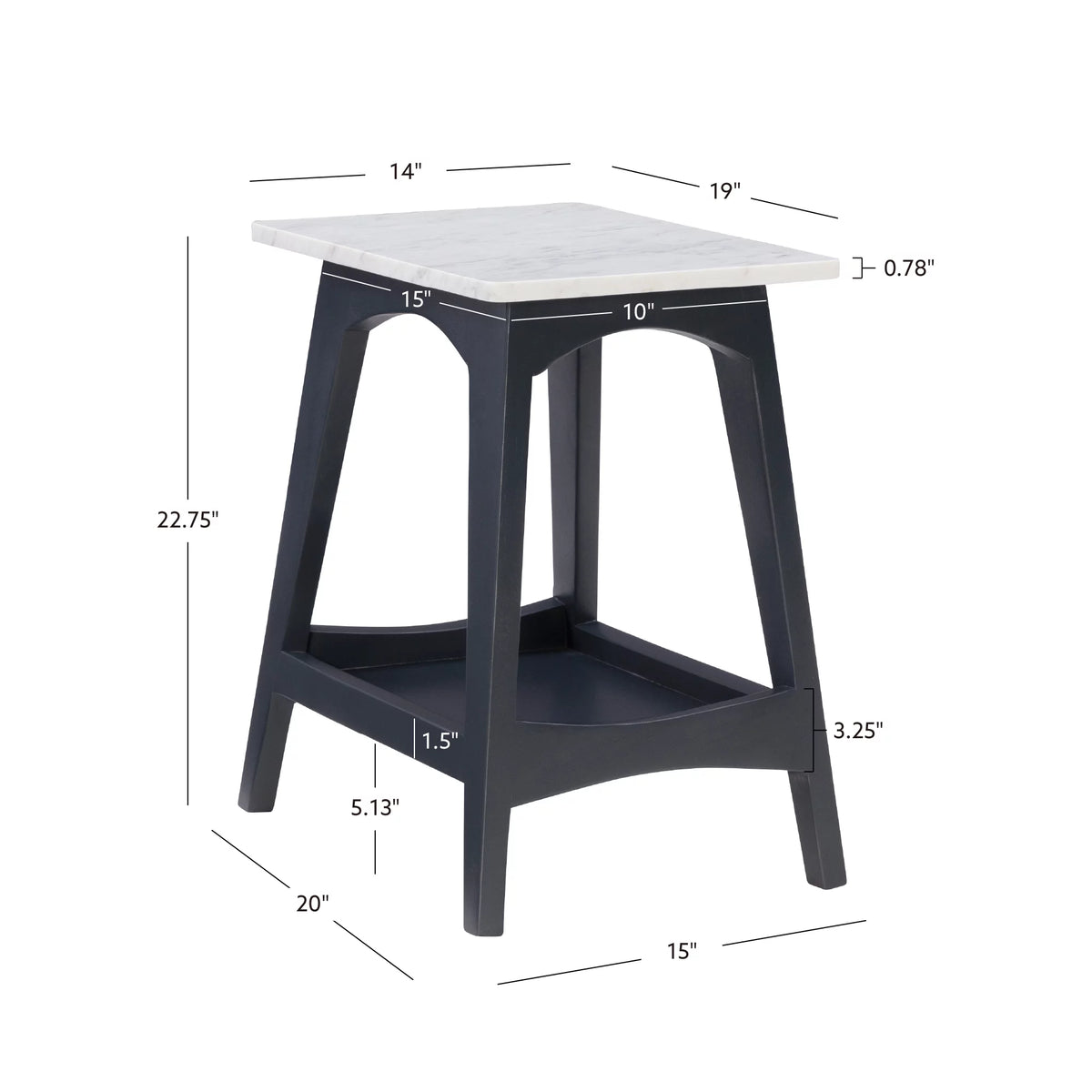Gray Wash End Table with Shelf U924642