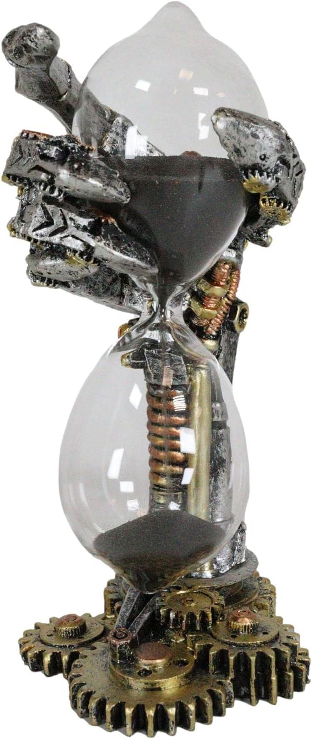 Steampunk Sand Timer with Black Sands Figurine Accent Decor Z7720