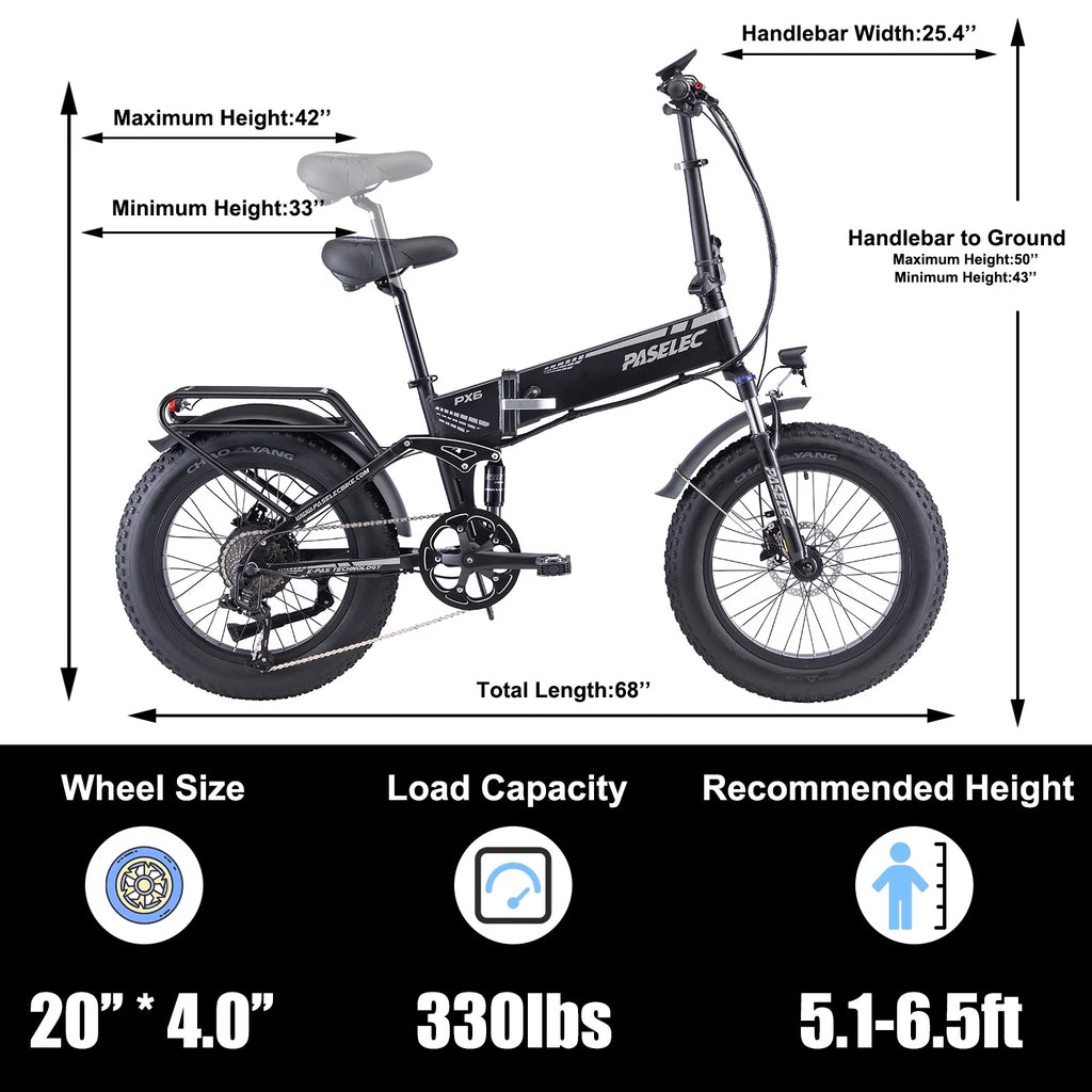 Folding Electric Mountain Bike 750W 20'' Aluminum Alloy 48V 12Ah 9 Speed O243