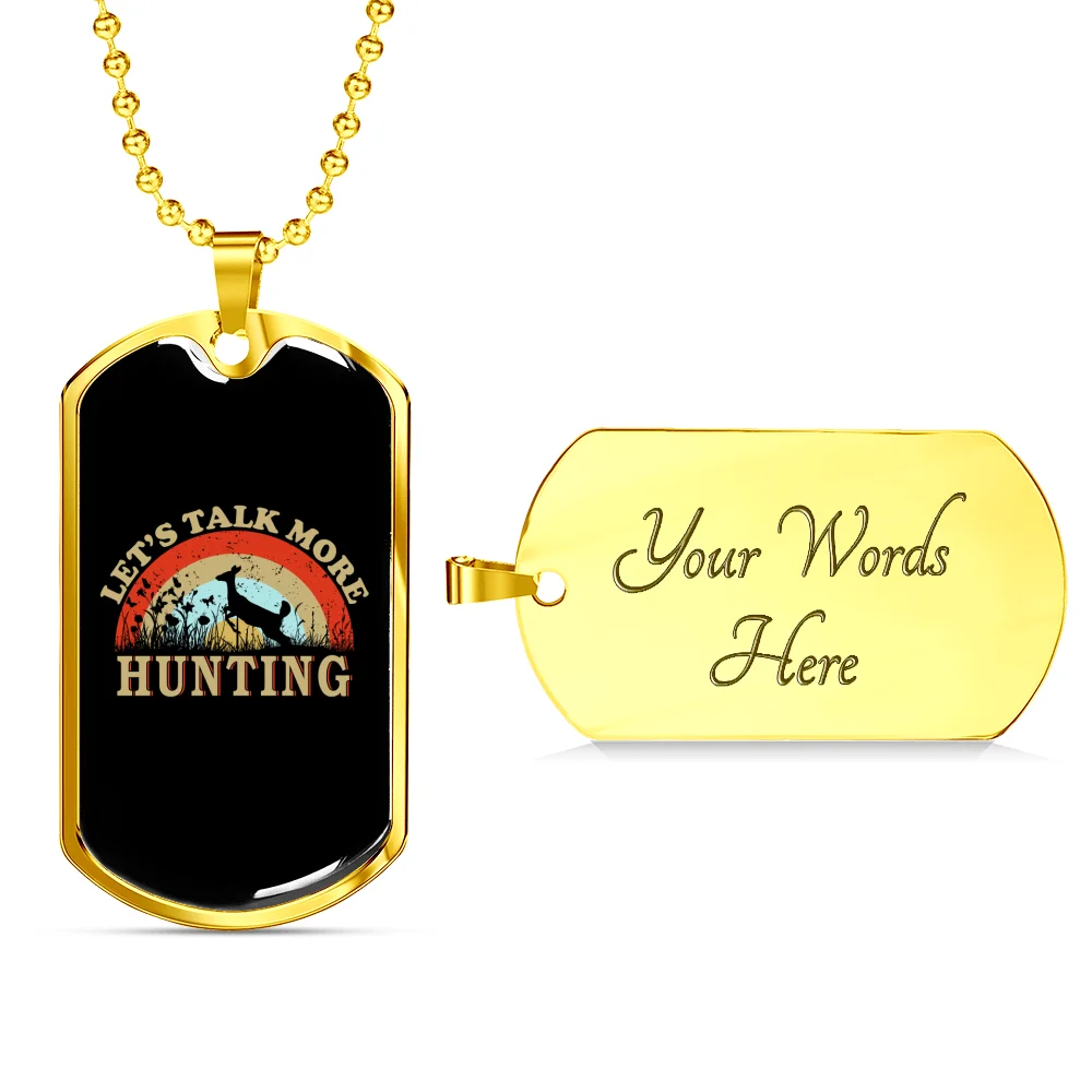 Stainless Steel or 18k Gold Dog Tag Necklace R397