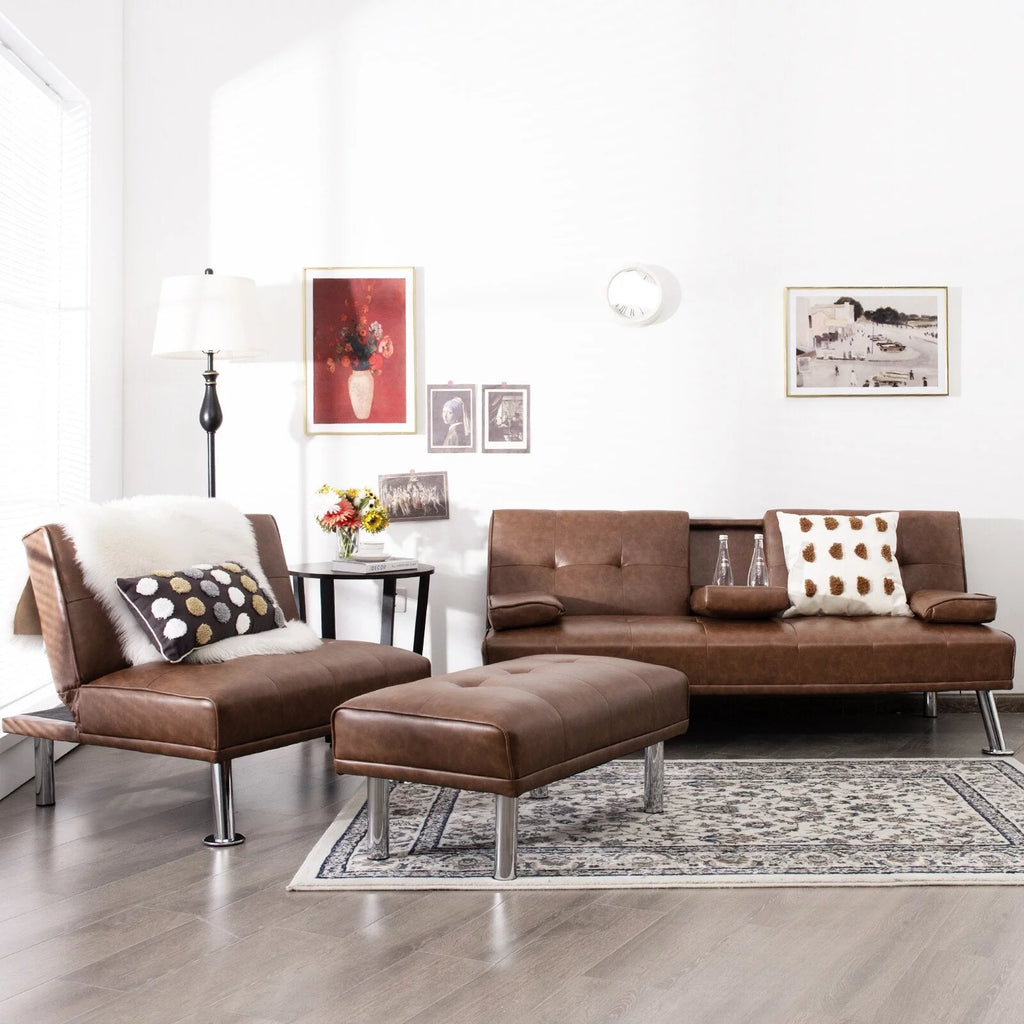 Brown 3-Piece Sectional Sofa Set E430558